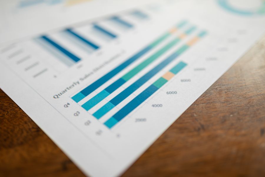 bar chart on paper